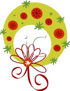 Christmas Wreath Clip Art Image