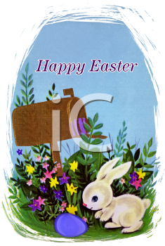 Easter Rabbit Clip Art Image