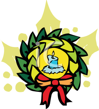 Christmas Wreath Clip Art Image